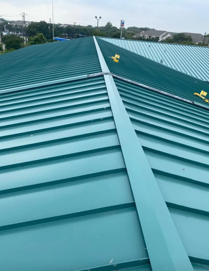 Green commercial metal roof ridge and valley for Metal Roof Repair in Macon